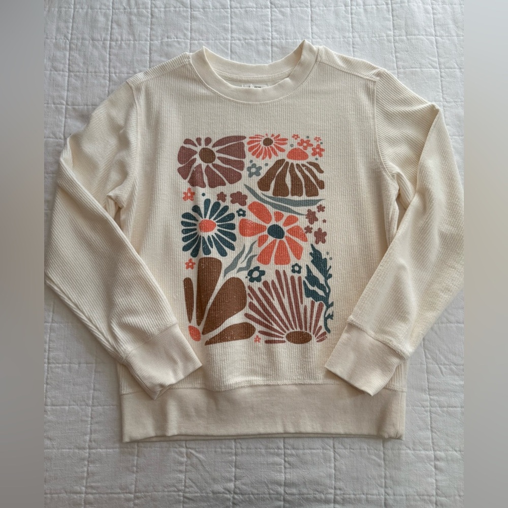 Maurices Floral Graphic Cream Sweatshirt